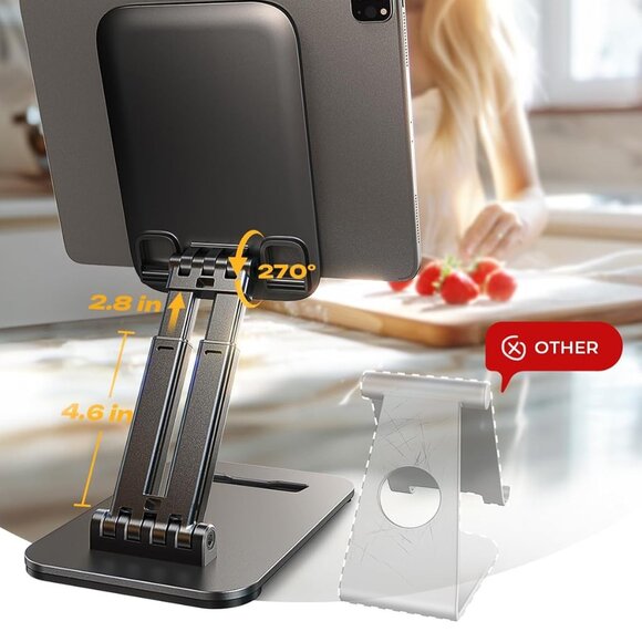 Tablet Stand for iPad Stand Holder Desk, Foldable Home Office Desk Accessories - Picture 4 of 6
